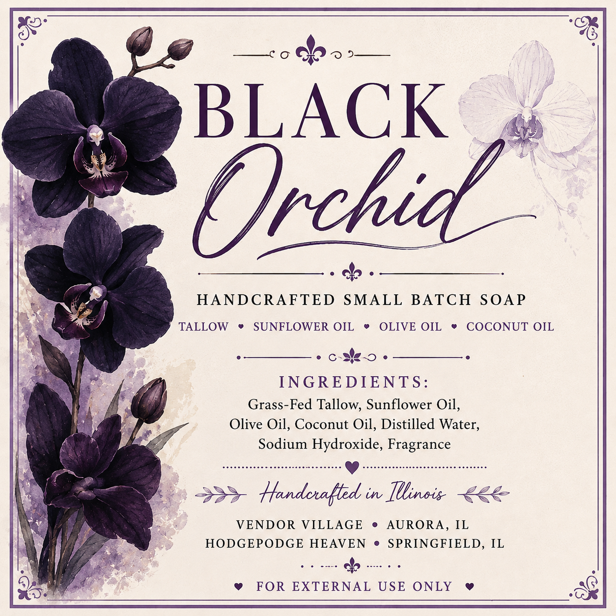 Black Orchid / Grass-Fed Tallow Soap