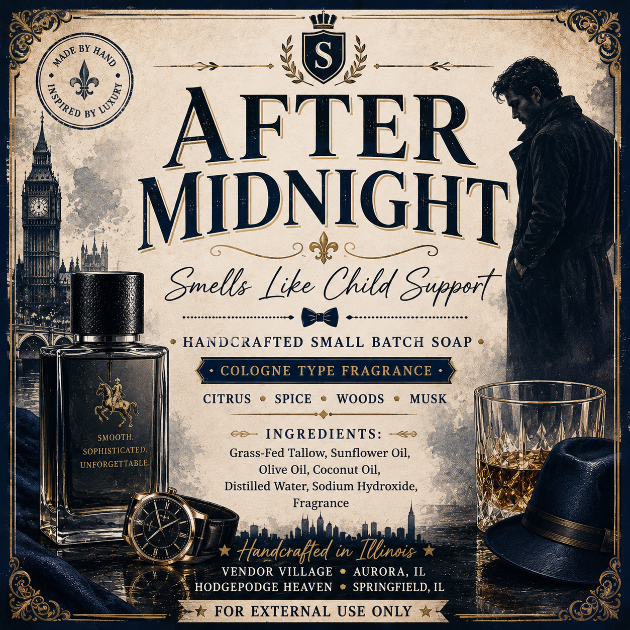 AFTER MIDNIGHT / Grass-Fed Tallow Soap