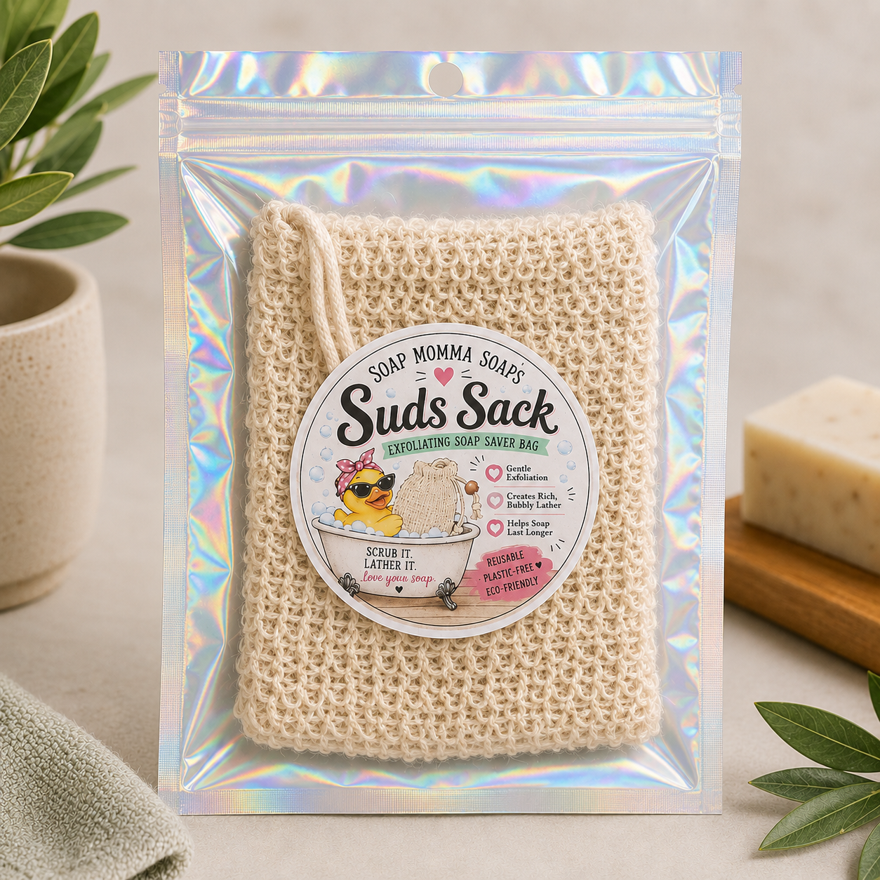 Suds Sack | Exfoliating Soap Saver Bag
