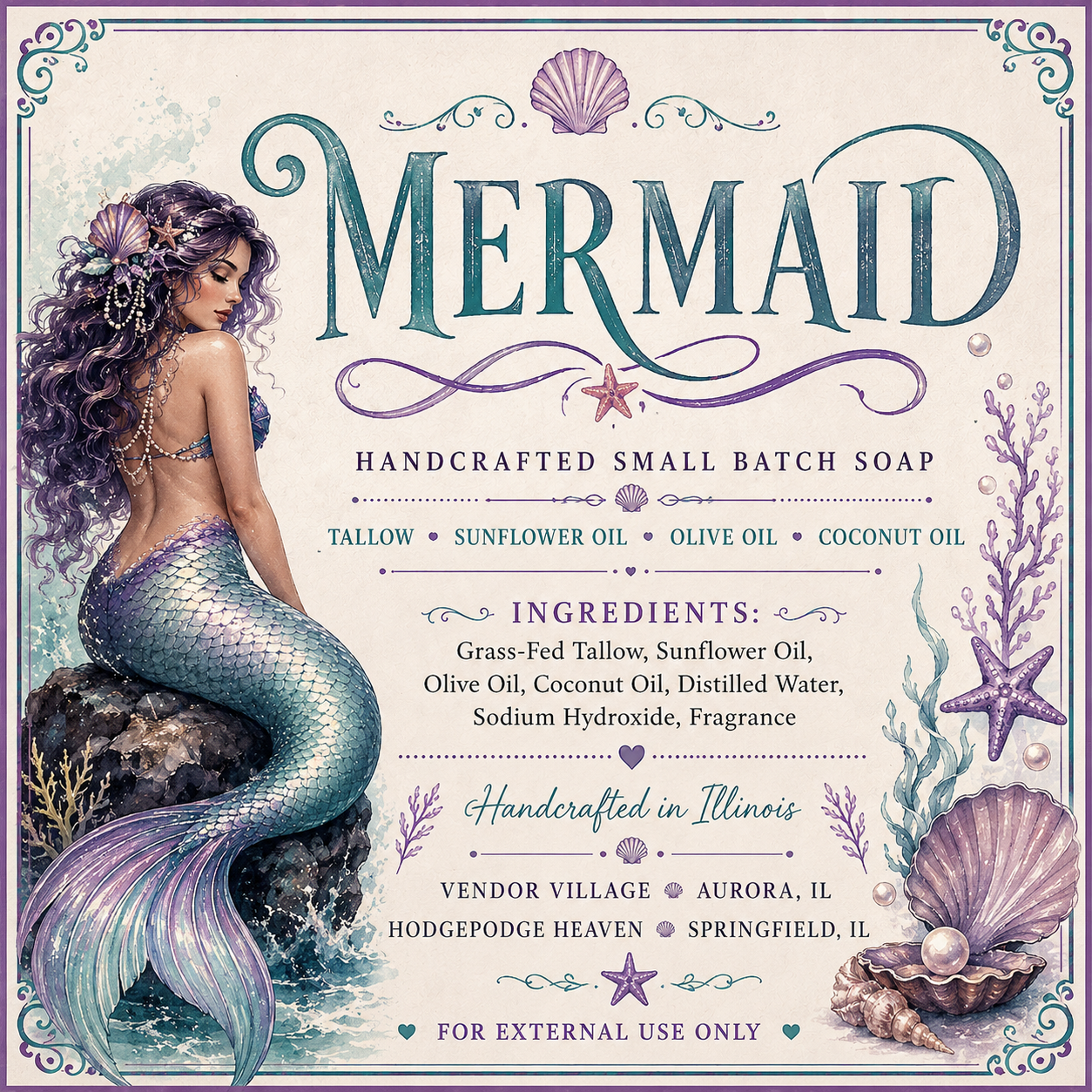 Mermaid / Grass-Fed Tallow Soap