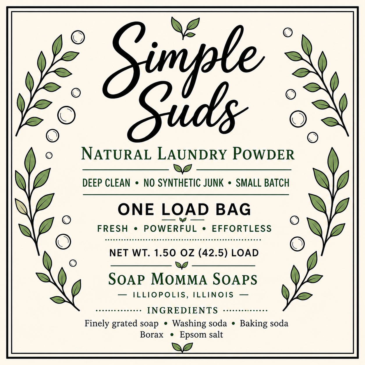 Simple Suds – Natural Laundry Powder Trial Bag