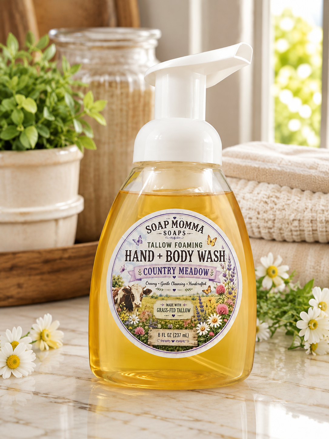 🌿 Country Meadow Tallow Foaming Hand + Body Wash 🌿